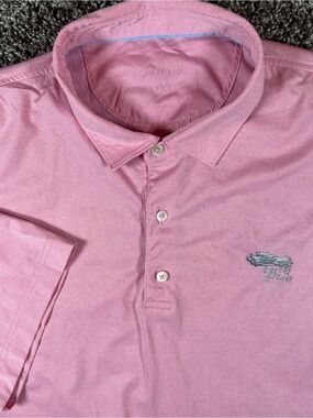johnnie O TORREY PINES Polo Mens XXL Pink Short Sleeve Performance Golf Outdoor